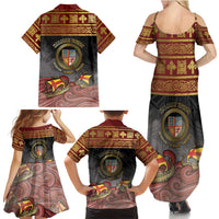 Danish Empire Family Matching Summer Maxi Dress and Hawaiian Shirt Kalmar Union With Viking Patterns - Wonder Print Shop