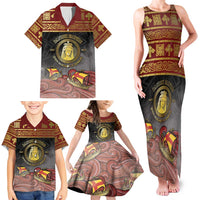 Danish Empire Family Matching Tank Maxi Dress and Hawaiian Shirt Kalmar Union With Viking Patterns - Wonder Print Shop