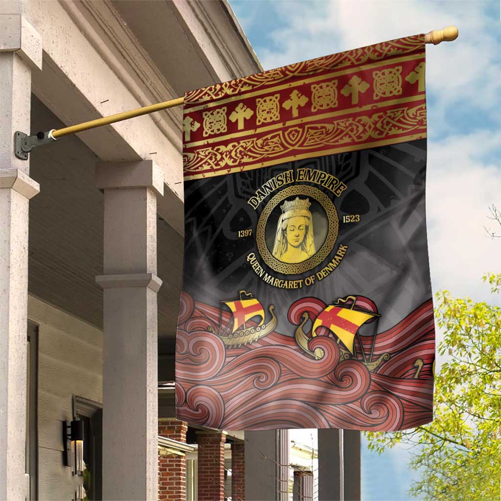 Danish Empire Garden Flag Kalmar Union With Viking Patterns - Wonder Print Shop
