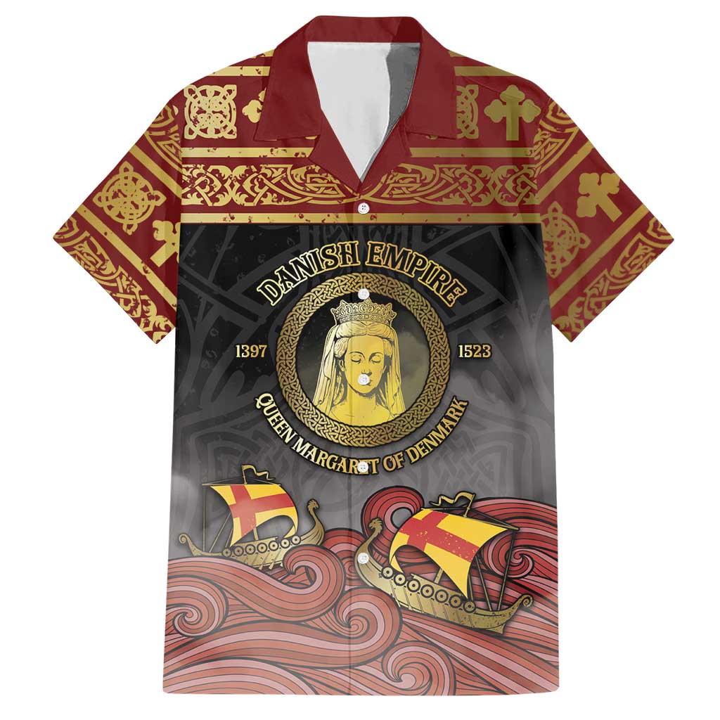Danish Empire Hawaiian Shirt Kalmar Union With Viking Patterns - Wonder Print Shop