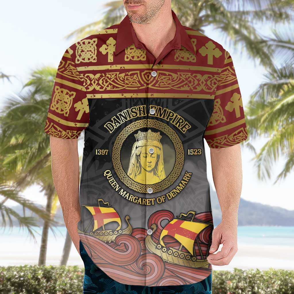 Danish Empire Hawaiian Shirt Kalmar Union With Viking Patterns - Wonder Print Shop
