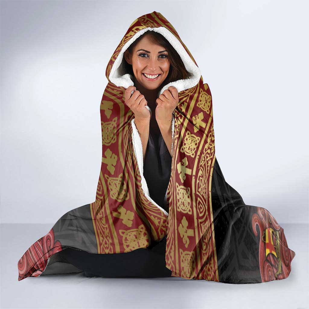 Danish Empire Hooded Blanket Kalmar Union With Viking Patterns - Wonder Print Shop