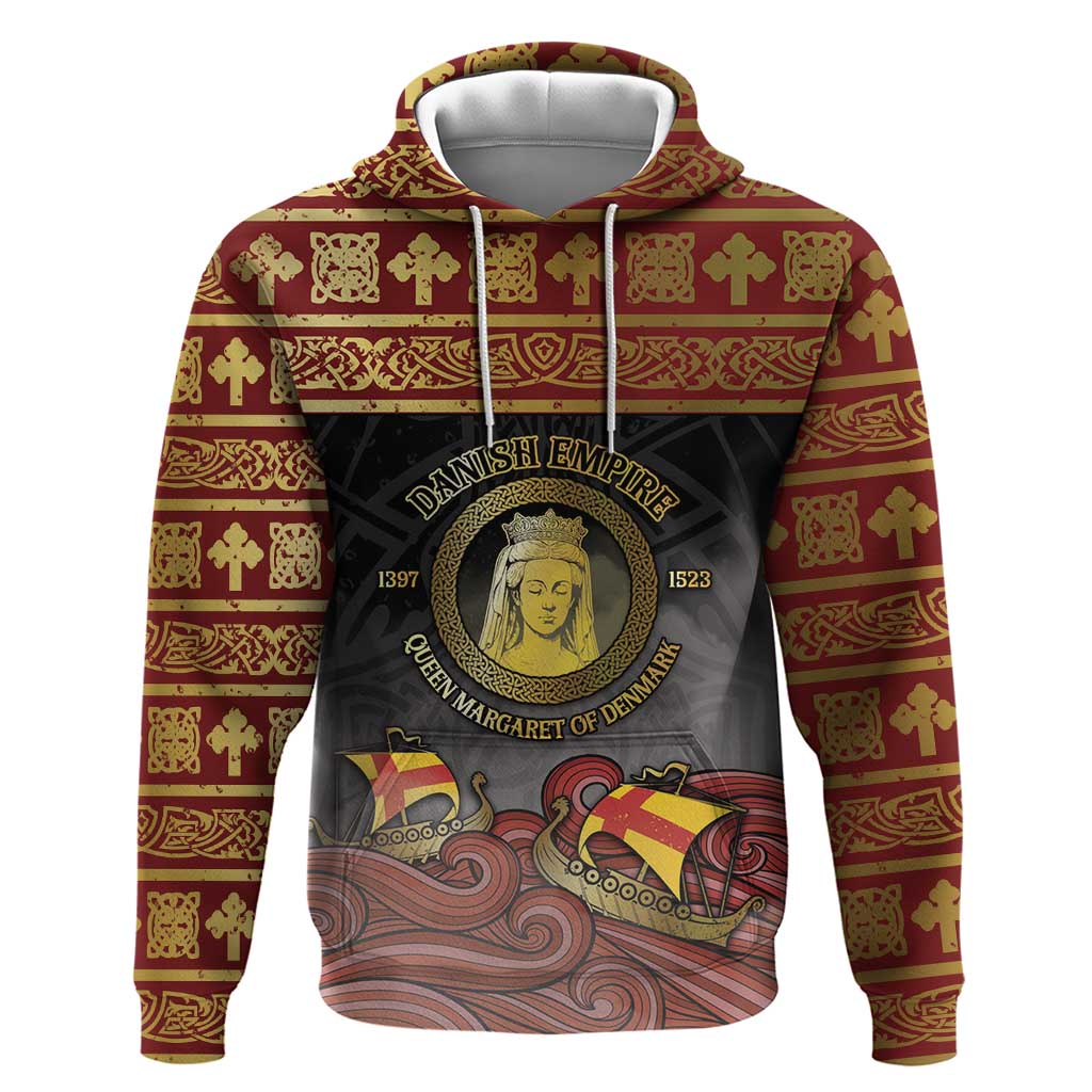 Danish Empire Hoodie Kalmar Union With Viking Patterns - Wonder Print Shop