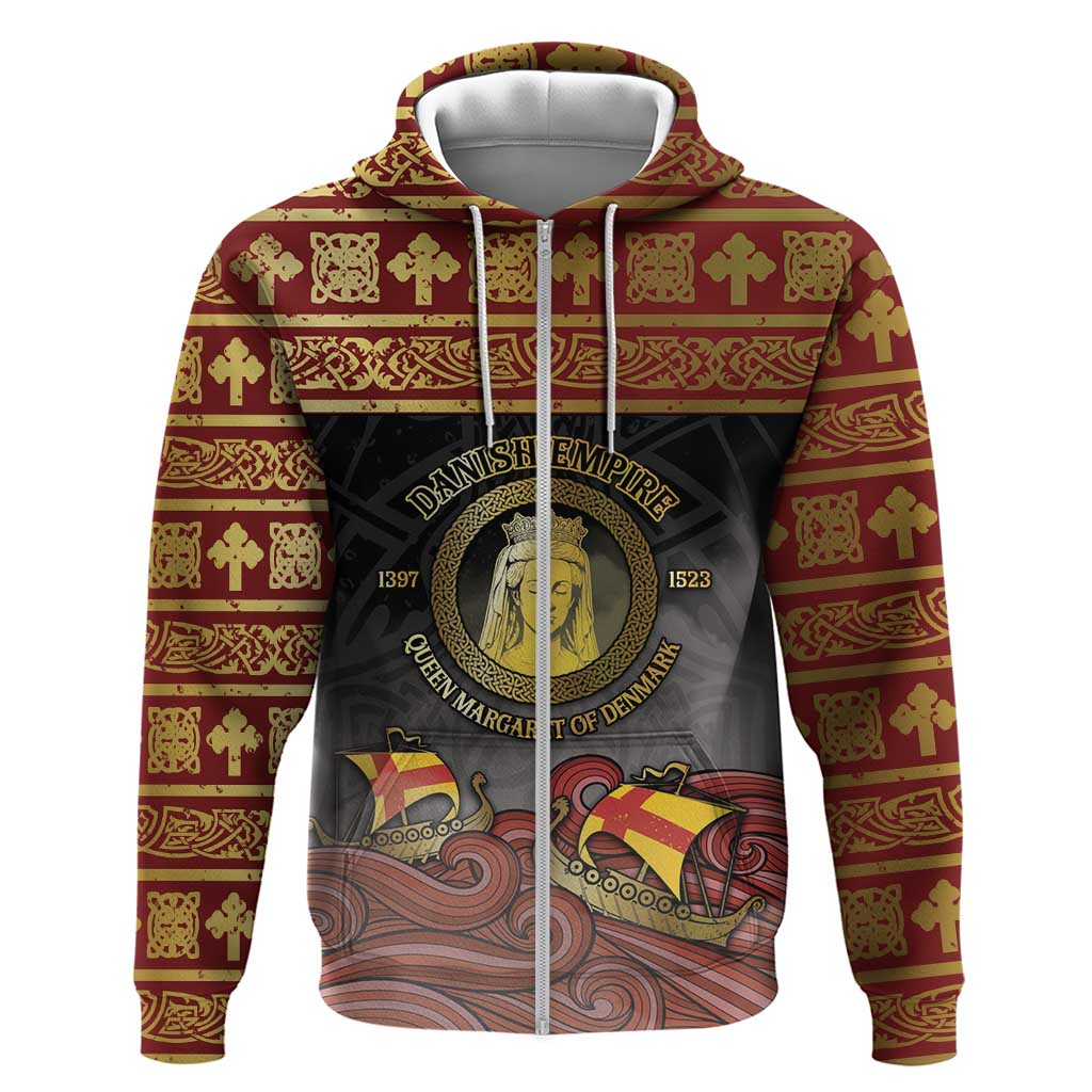 Danish Empire Hoodie Kalmar Union With Viking Patterns - Wonder Print Shop