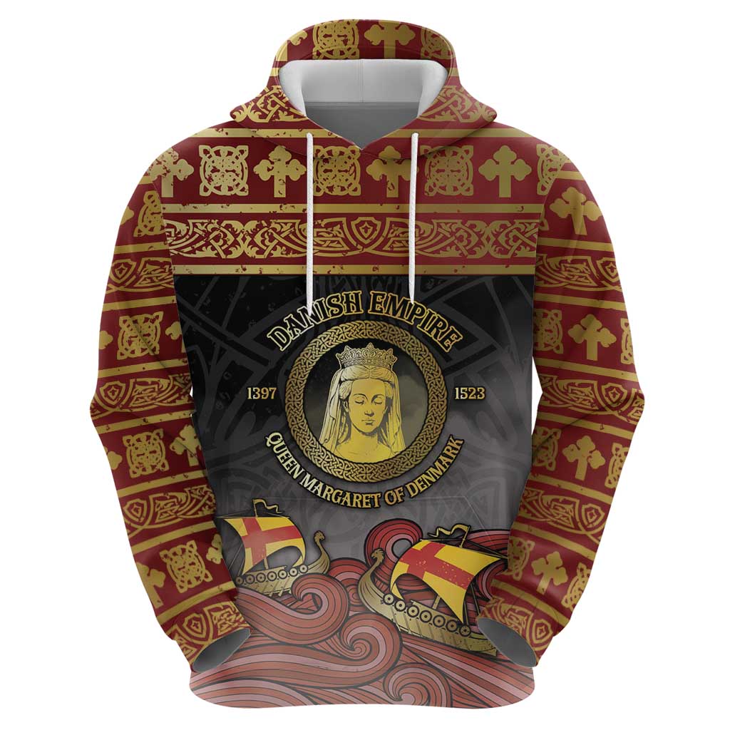 Danish Empire Hoodie Kalmar Union With Viking Patterns - Wonder Print Shop