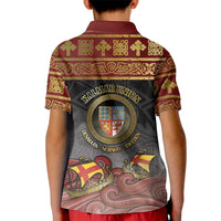 Danish Empire Kid Polo Shirt Kalmar Union With Viking Patterns - Wonder Print Shop
