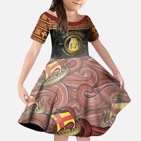 Danish Empire Kid Short Sleeve Dress Kalmar Union With Viking Patterns - Wonder Print Shop