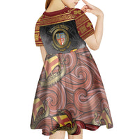 Danish Empire Kid Short Sleeve Dress Kalmar Union With Viking Patterns - Wonder Print Shop