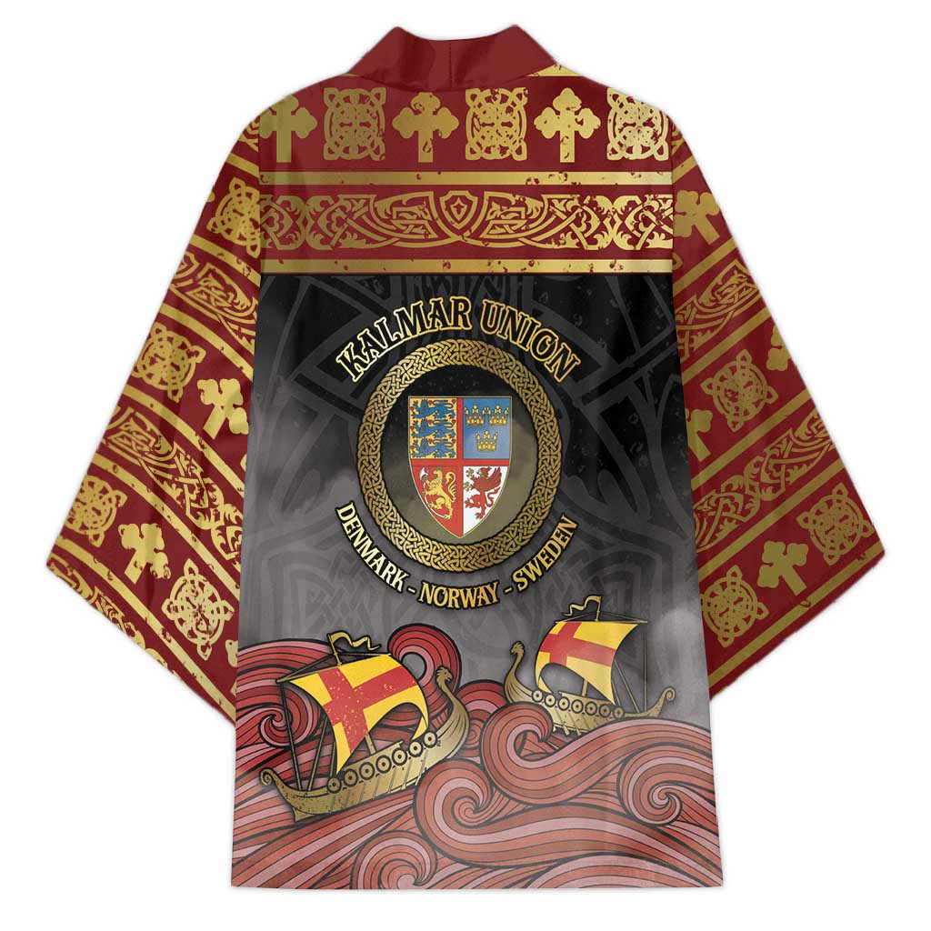 Danish Empire Kimono Kalmar Union With Viking Patterns - Wonder Print Shop