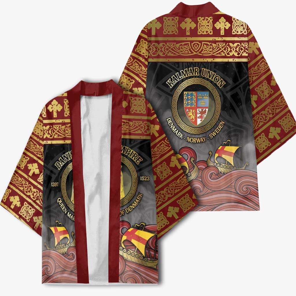 Danish Empire Kimono Kalmar Union With Viking Patterns - Wonder Print Shop