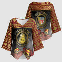 Danish Empire Kimono Sleeve Blouse Kalmar Union With Viking Patterns - Wonder Print Shop