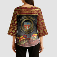Danish Empire Kimono Sleeve Blouse Kalmar Union With Viking Patterns - Wonder Print Shop