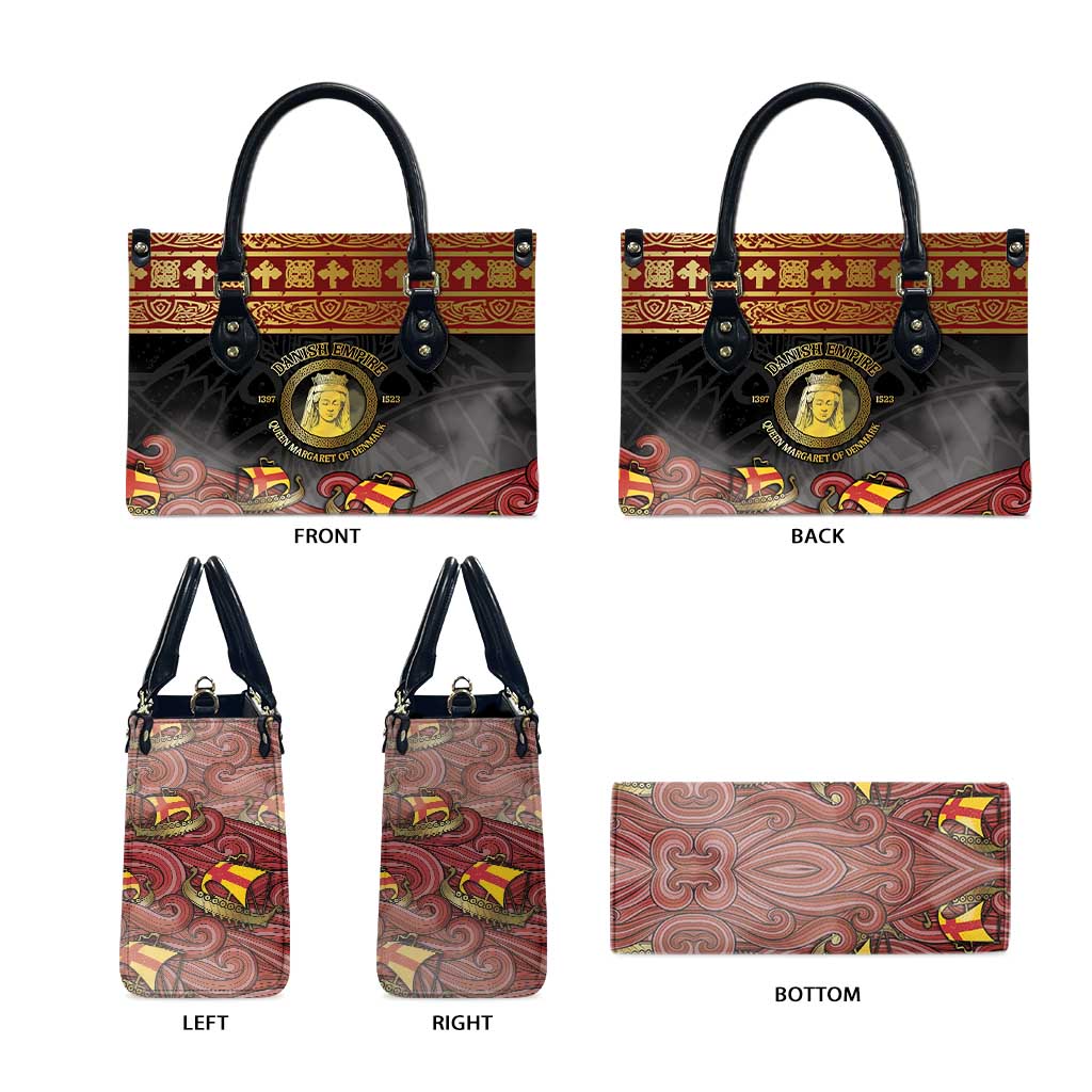 Danish Empire Leather Bag Kalmar Union With Viking Patterns - Wonder Print Shop