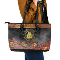 Danish Empire Leather Tote Bag Kalmar Union With Viking Patterns - Wonder Print Shop