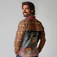 Danish Empire Long Sleeve Polo Shirt Kalmar Union With Viking Patterns - Wonder Print Shop