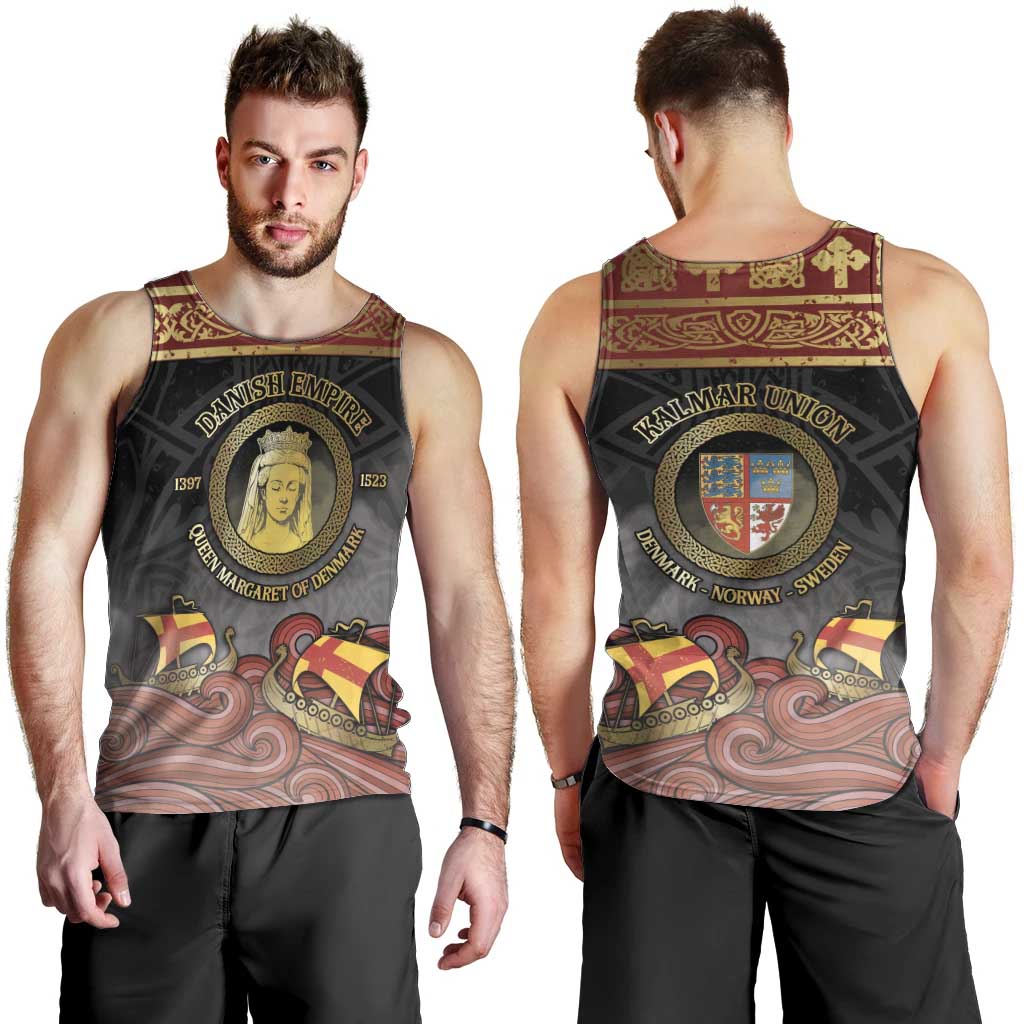 Danish Empire Men Tank Top Kalmar Union With Viking Patterns - Wonder Print Shop