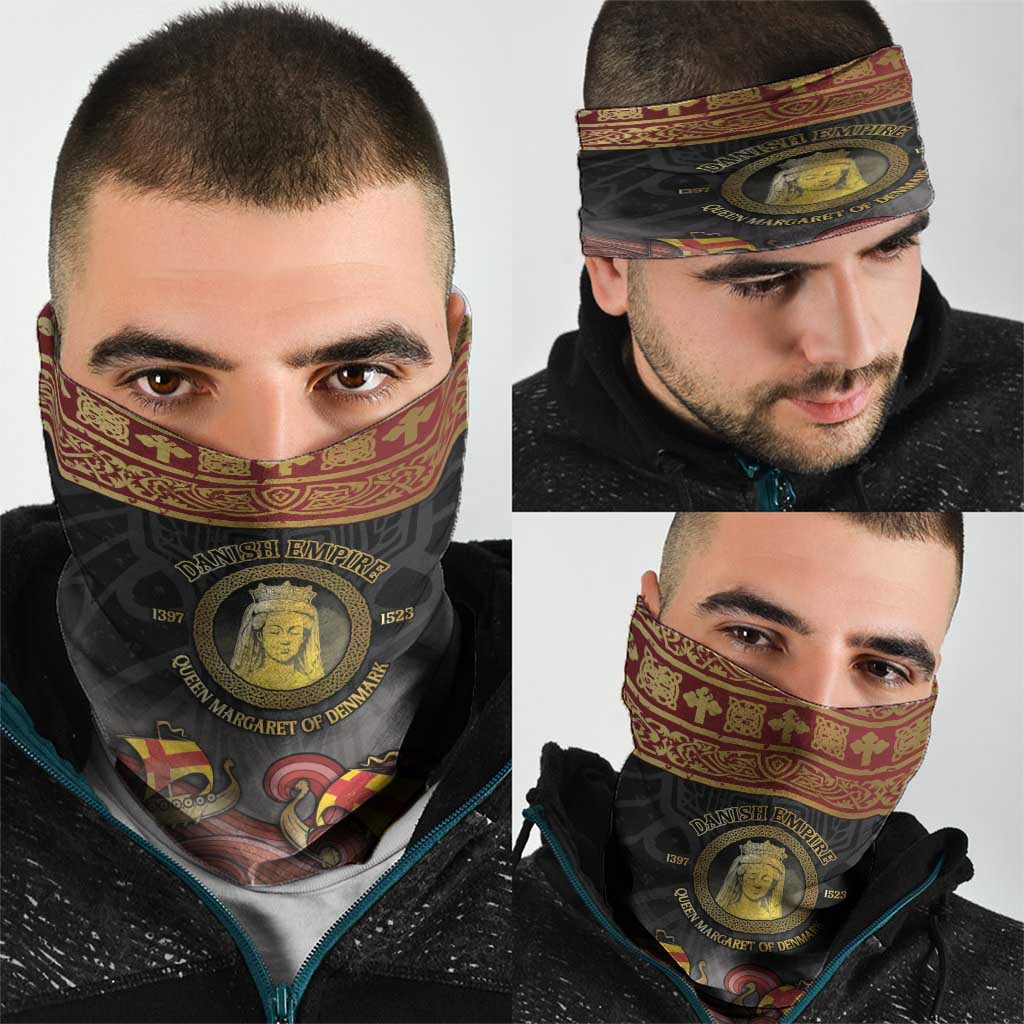 Danish Empire Neck Gaiter Kalmar Union With Viking Patterns - Wonder Print Shop