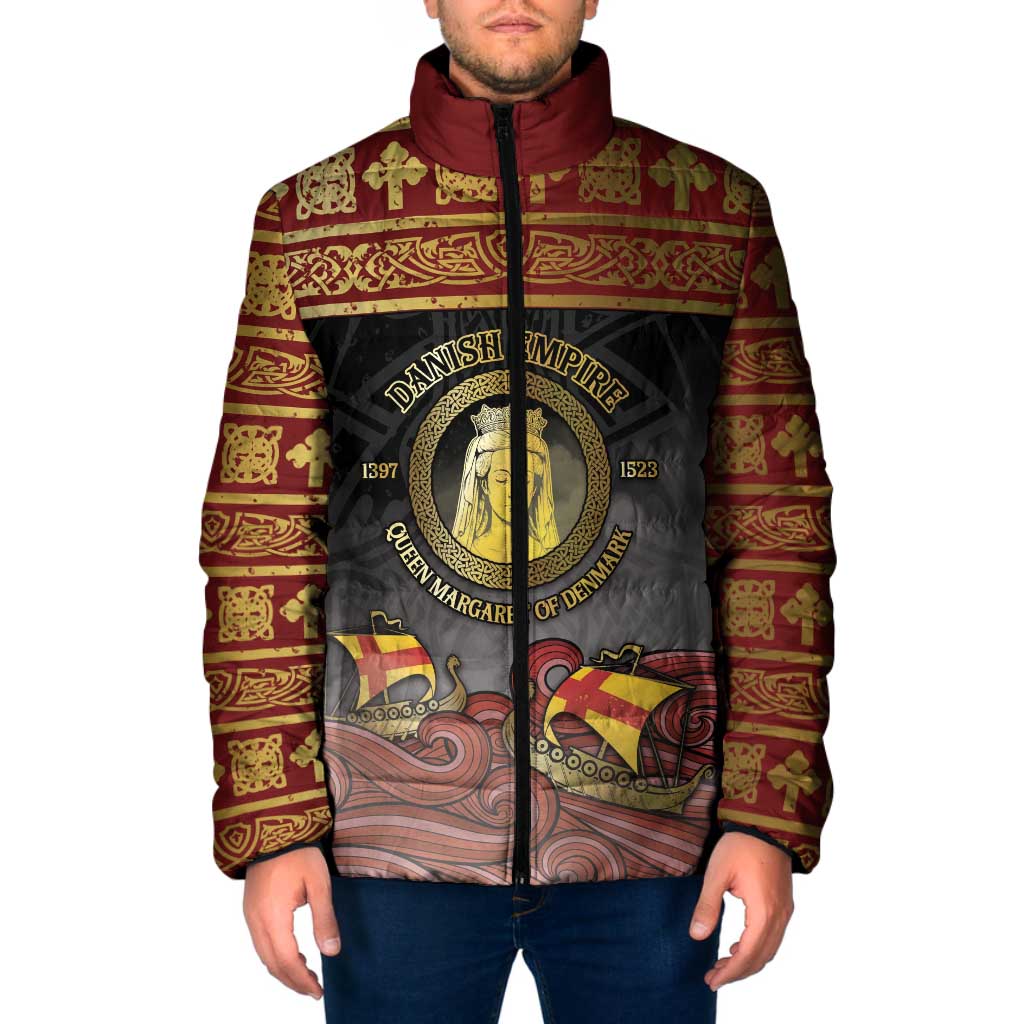 Danish Empire Padded Jacket Kalmar Union With Viking Patterns - Wonder Print Shop