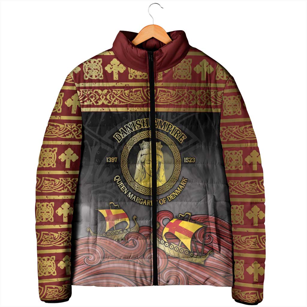 Danish Empire Padded Jacket Kalmar Union With Viking Patterns - Wonder Print Shop