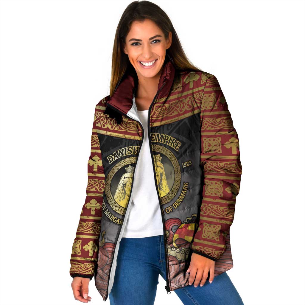 Danish Empire Padded Jacket Kalmar Union With Viking Patterns - Wonder Print Shop
