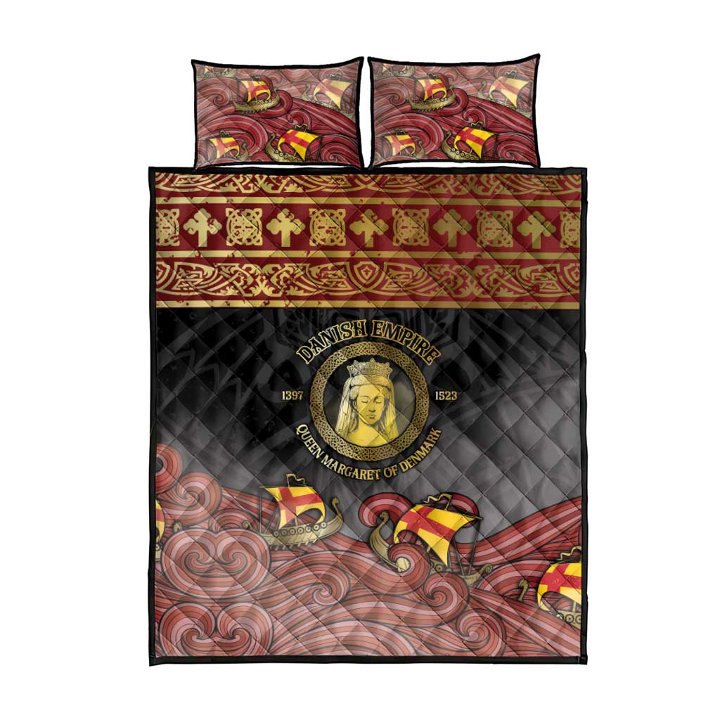 Danish Empire Quilt Bed Set Kalmar Union With Viking Patterns - Wonder Print Shop