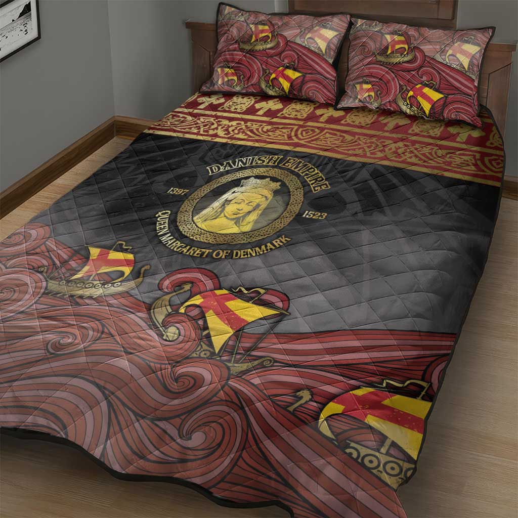 Danish Empire Quilt Bed Set Kalmar Union With Viking Patterns - Wonder Print Shop