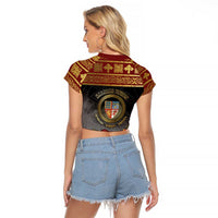 Danish Empire Raglan Cropped T Shirt Kalmar Union With Viking Patterns - Wonder Print Shop