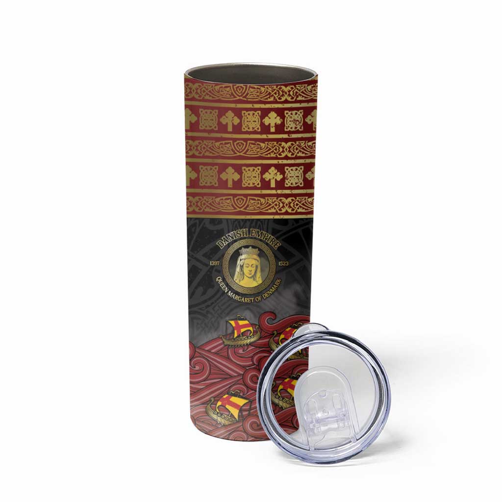 Danish Empire Skinny Tumbler Kalmar Union With Viking Patterns - Wonder Print Shop