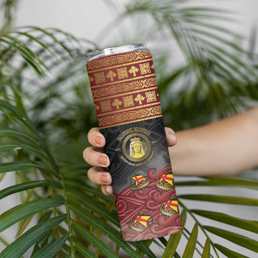 Danish Empire Skinny Tumbler Kalmar Union With Viking Patterns - Wonder Print Shop