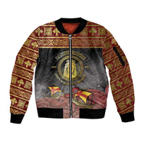 Danish Empire Sleeve Zip Bomber Jacket Kalmar Union With Viking Patterns - Wonder Print Shop