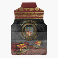 Danish Empire Sleeveless Puffer Jacket Kalmar Union With Viking Patterns - Wonder Print Shop
