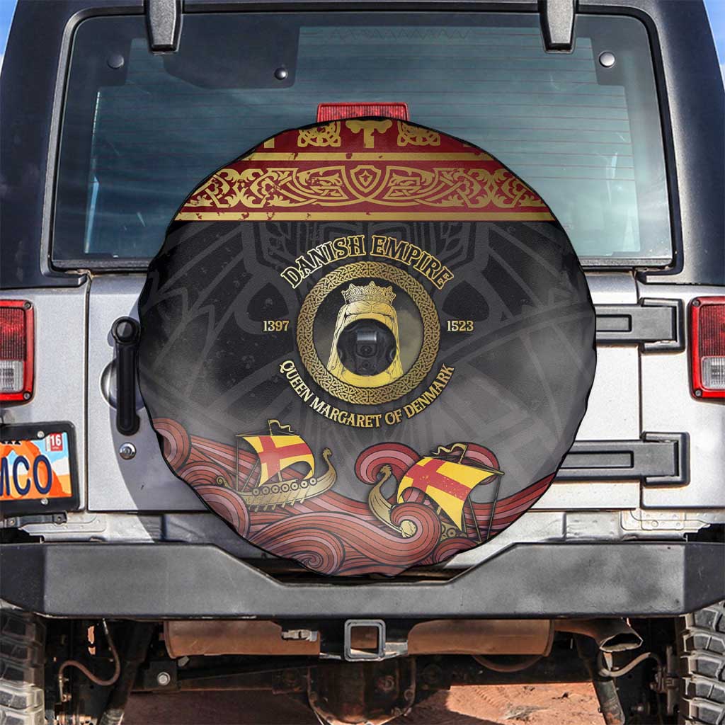 Danish Empire Spare Tire Cover Kalmar Union With Viking Patterns - Wonder Print Shop