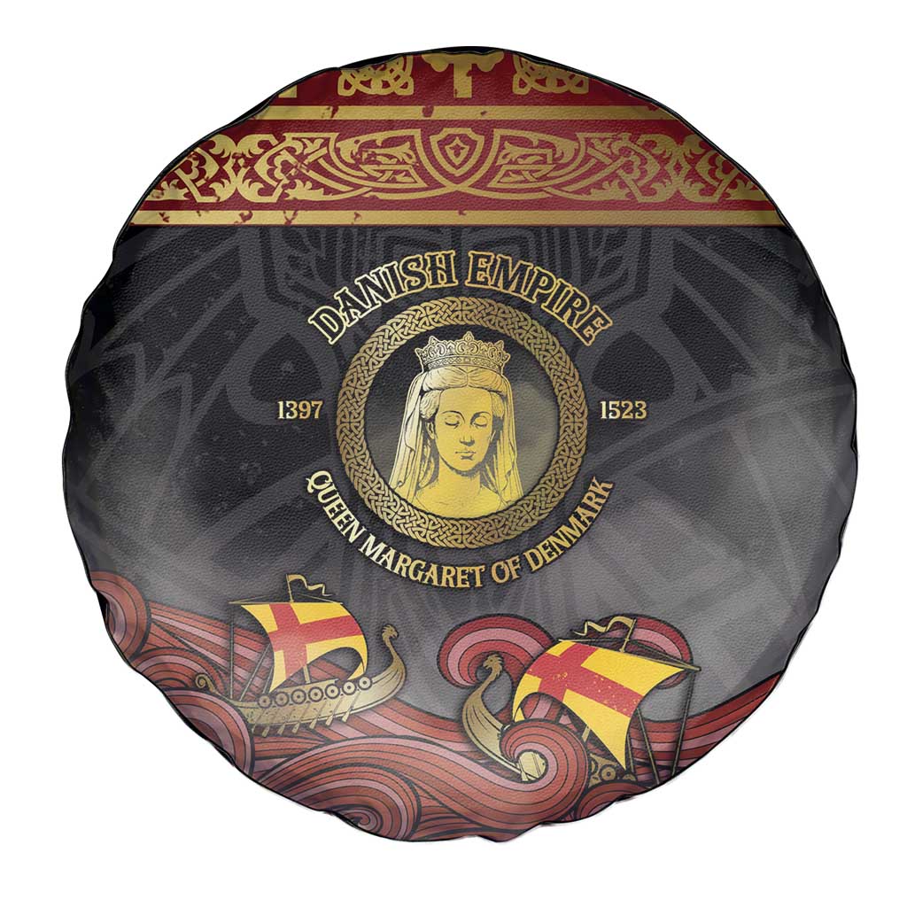 Danish Empire Spare Tire Cover Kalmar Union With Viking Patterns - Wonder Print Shop