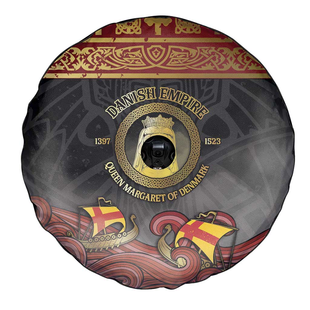 Danish Empire Spare Tire Cover Kalmar Union With Viking Patterns - Wonder Print Shop