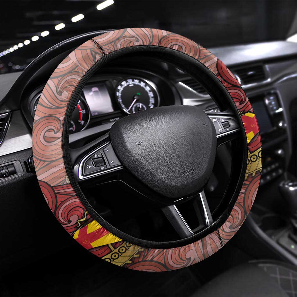 Danish Empire Steering Wheel Cover Kalmar Union With Viking Patterns - Wonder Print Shop