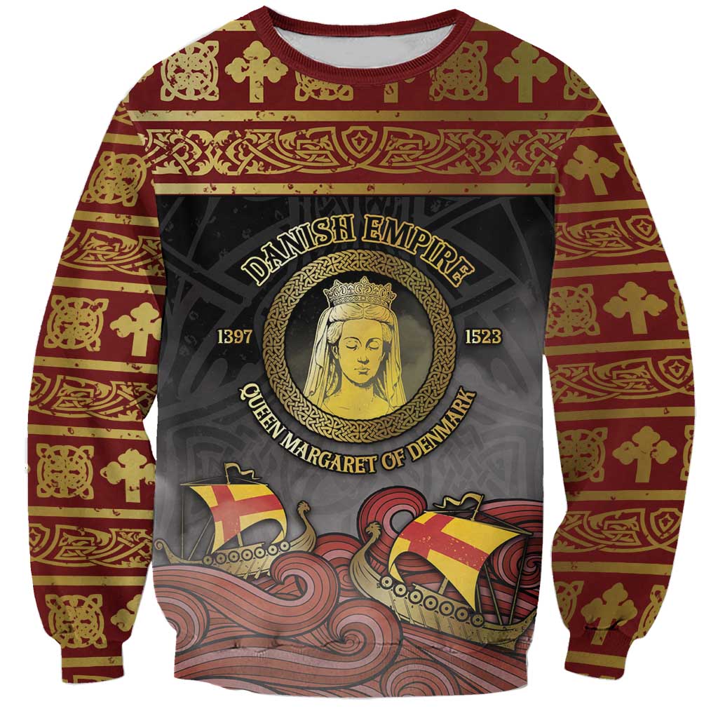 Danish Empire Sweatshirt Kalmar Union With Viking Patterns - Wonder Print Shop
