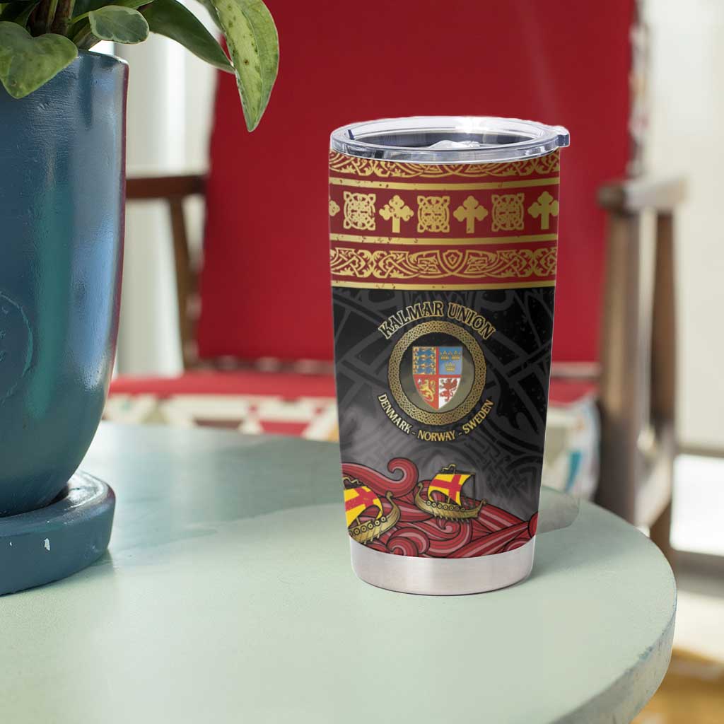 Danish Empire Tumbler Cup Kalmar Union With Viking Patterns - Wonder Print Shop