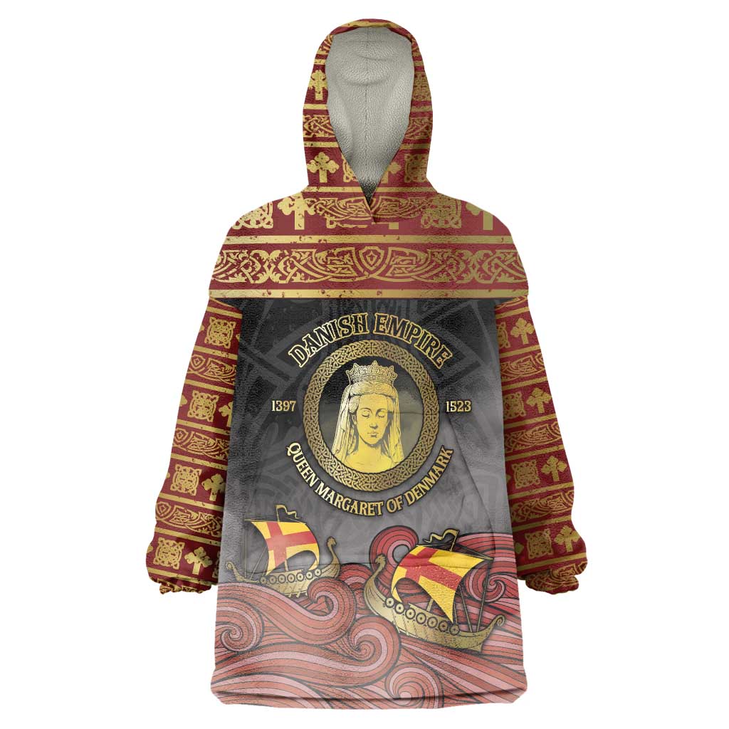 Danish Empire Wearable Blanket Hoodie Kalmar Union With Viking Patterns - Wonder Print Shop