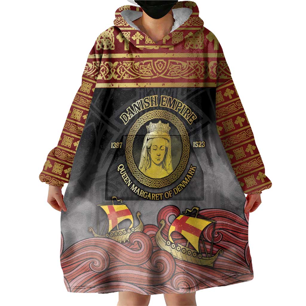 Danish Empire Wearable Blanket Hoodie Kalmar Union With Viking Patterns - Wonder Print Shop
