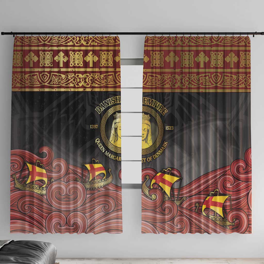 Danish Empire Window Curtain Kalmar Union With Viking Patterns - Wonder Print Shop