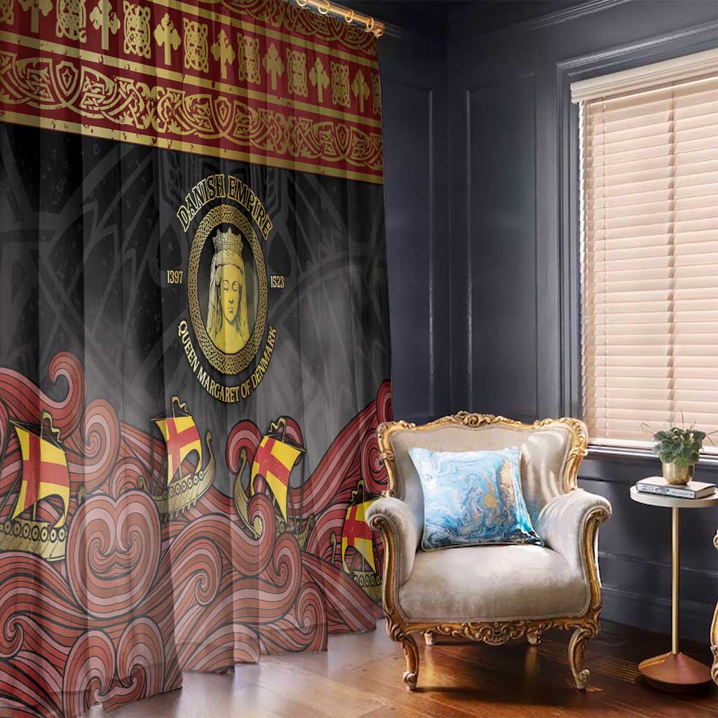 Danish Empire Window Curtain Kalmar Union With Viking Patterns - Wonder Print Shop