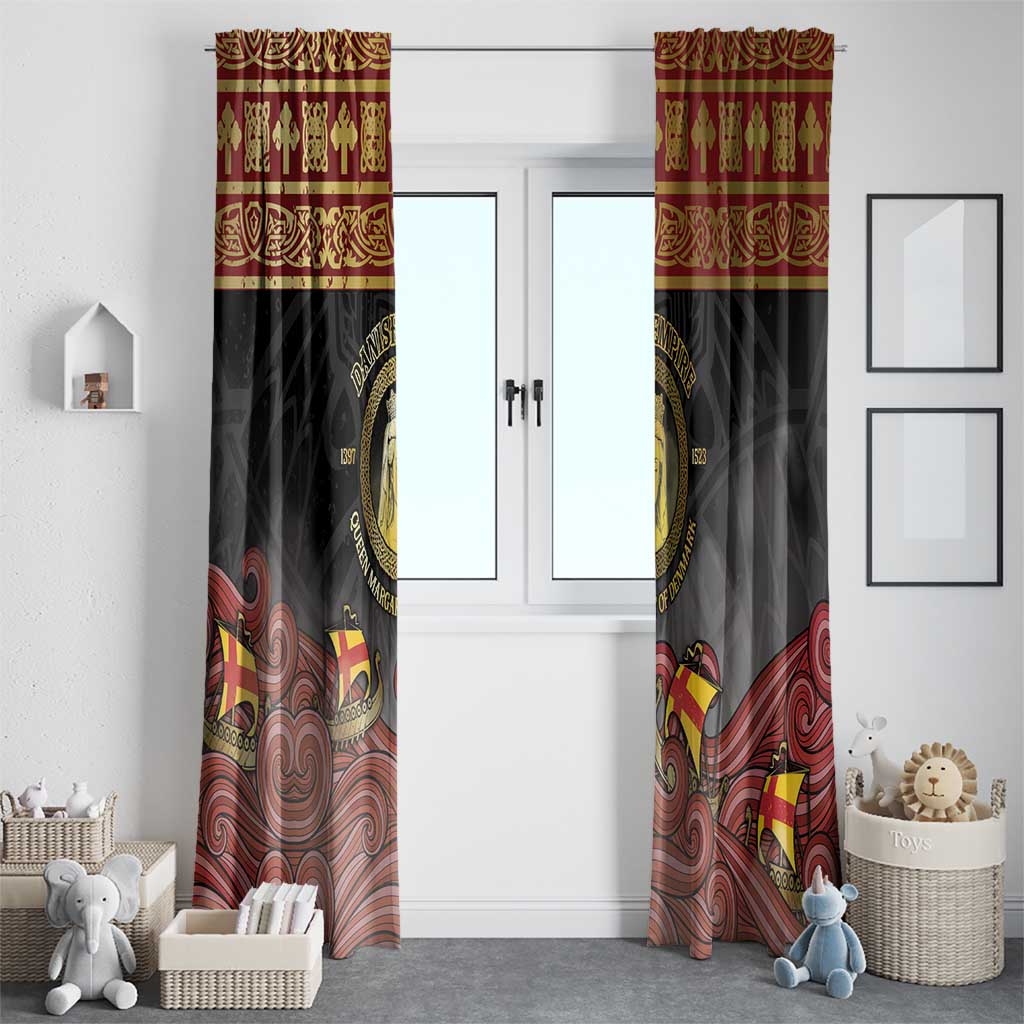 Danish Empire Window Curtain Kalmar Union With Viking Patterns - Wonder Print Shop