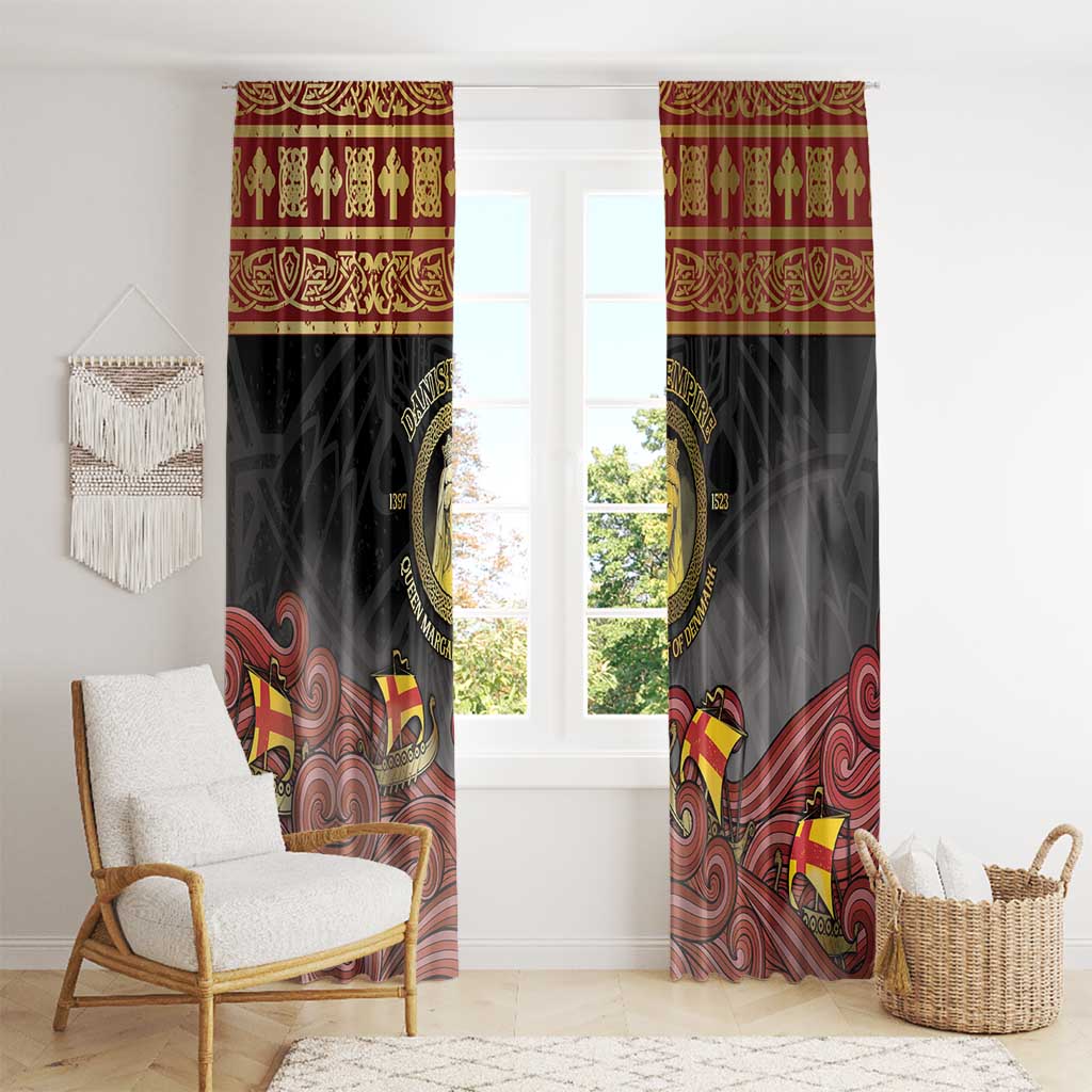 Danish Empire Window Curtain Kalmar Union With Viking Patterns - Wonder Print Shop