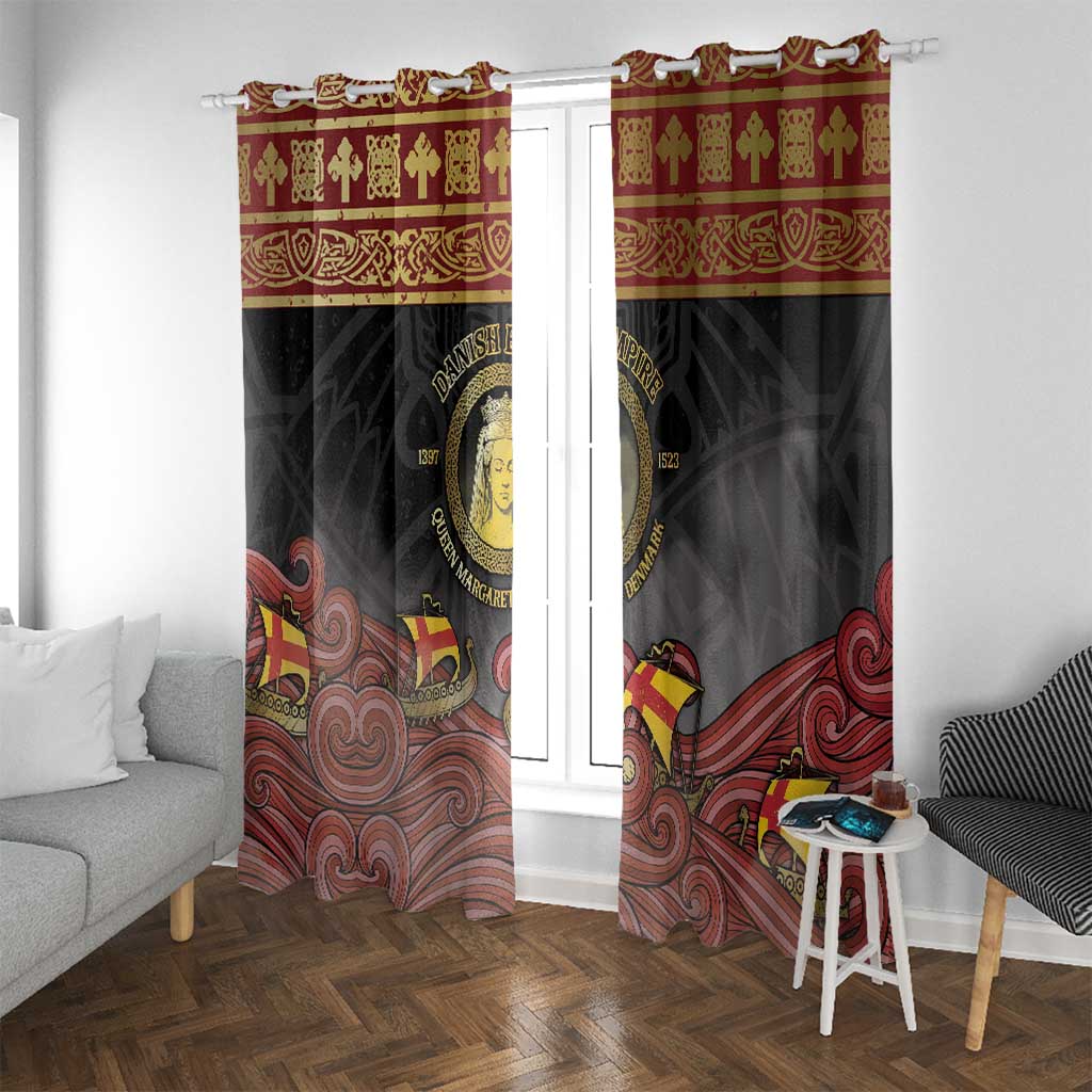 Danish Empire Window Curtain Kalmar Union With Viking Patterns - Wonder Print Shop