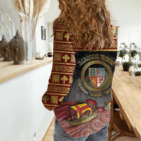 Danish Empire Women Casual Shirt Kalmar Union With Viking Patterns - Wonder Print Shop