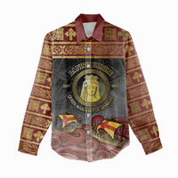 Danish Empire Women Casual Shirt Kalmar Union With Viking Patterns - Wonder Print Shop