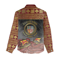 Danish Empire Women Casual Shirt Kalmar Union With Viking Patterns - Wonder Print Shop