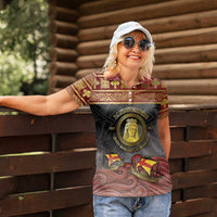 Danish Empire Women Polo Shirt Kalmar Union With Viking Patterns - Wonder Print Shop