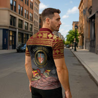 Danish Empire Zipper Polo Shirt Kalmar Union With Viking Patterns - Wonder Print Shop