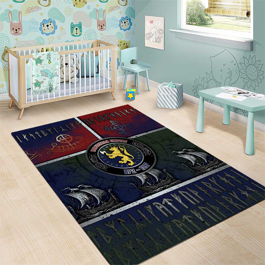 Norwegian Empire Area Rug Ancient Viking Patterns - Wonder Print Shop